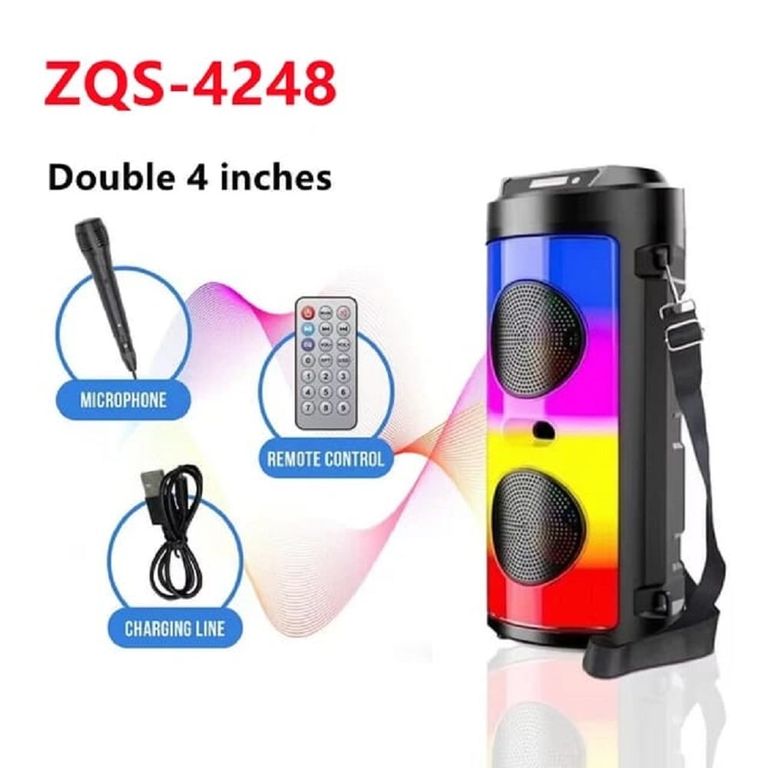 PARLANTE INALÁMBRICO ZQS-4248 BLUETOOTH LUZ LED C