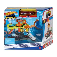 HOT WHEELS - City Pista de Juguete Autolavado de la Ciudad