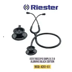 RIESTER - Estetoscopio Duplex Aluminio Black Edition + ESTUCHE