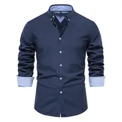 BLWOENS - Camisa Manga Larga Hombre SH700-Azul