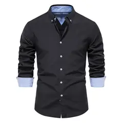 BLWOENS - Camisa Manga Larga Hombre SH700-Negro