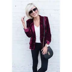 BLWOENS - Chaqueta de para mujeres MC20012-Rojo