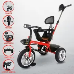 DOUX BEBE - Triciclo Guiador DOUX BEBÉ «RUOTA» RED