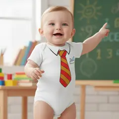 GENERICO - Body Pequeño Profesor Blanco de Algodón Pima