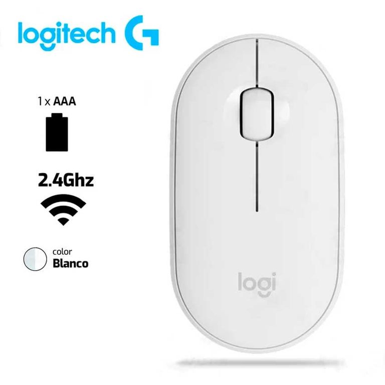 Mouse M350 Pebble Bluetooth - Inalámbrico 1,000 Dpi Blanco