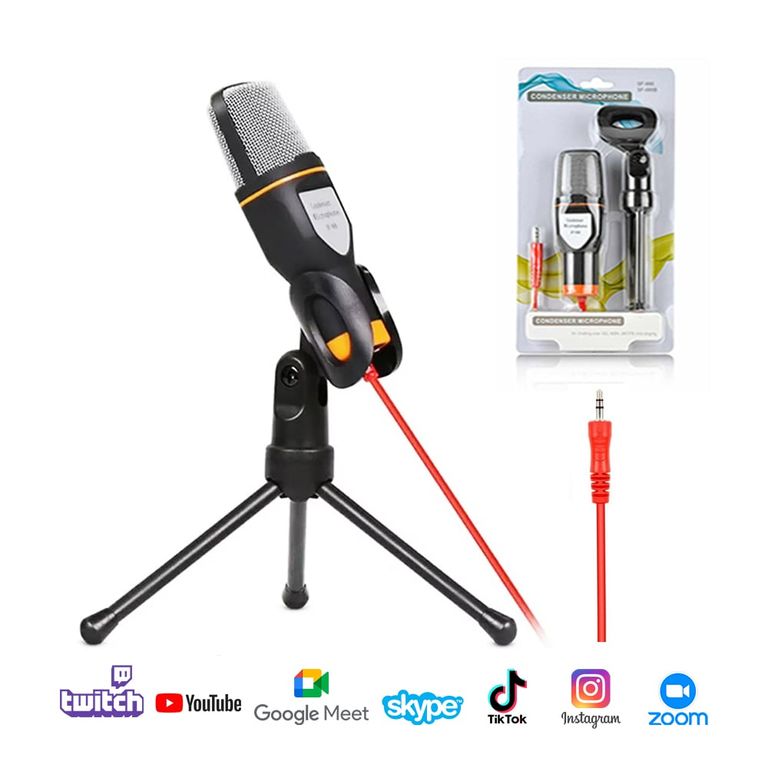 Micrófono Condensador 3.5 mm para PC y Celulares con Minitripode