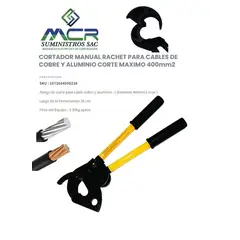 GENERICO - CORTADOR MANUAL PARA CABLES D COBRE Y ALUMINIO CORTE MAX 400mm2
