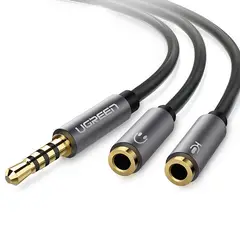 UGREEN - Cable Splitter 3.5mm Audio Macho a Audífonos Micrófono Hembra