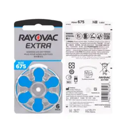 RAYOVAC - PILAS PARA AUDIFONOS MEDICADOS 675 x 6 PILAS