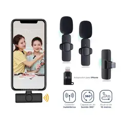 GENERICO - Micrófono Inalámbrico Solapero 2 en 1 Tipo C y iPhone