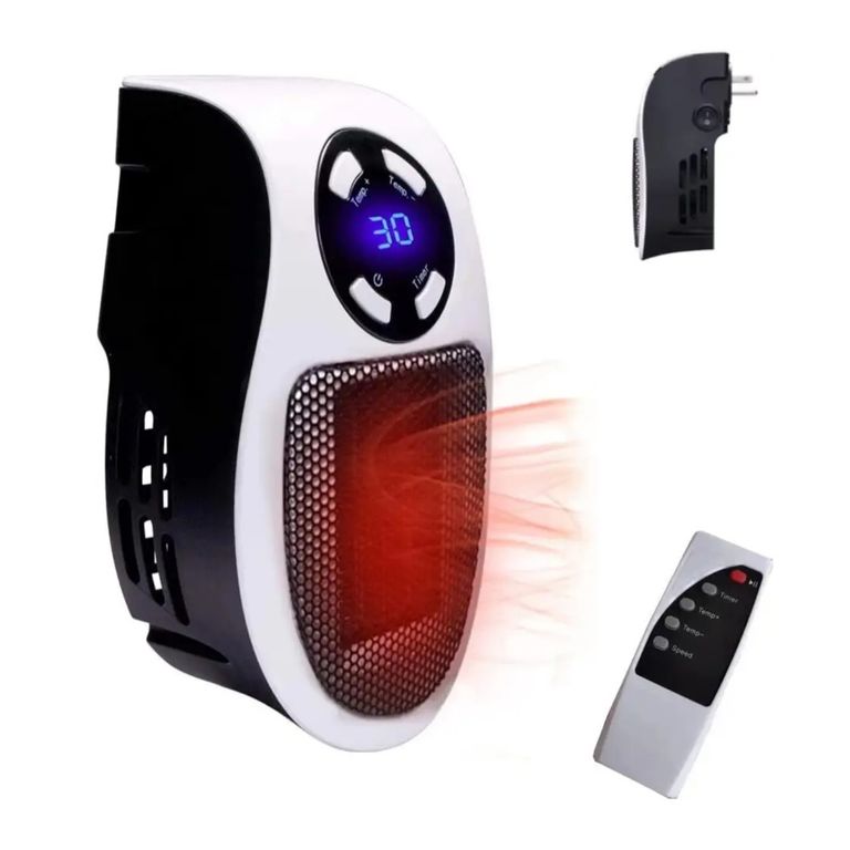 Calefactor Eléctrico Portátil con Control Blanco