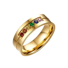 LUCYANA JOYAS Y ACCESORIOS - Anillo Compromiso Aro Alianza Arcoiris Unisex Pareja - Joyas Lucyana