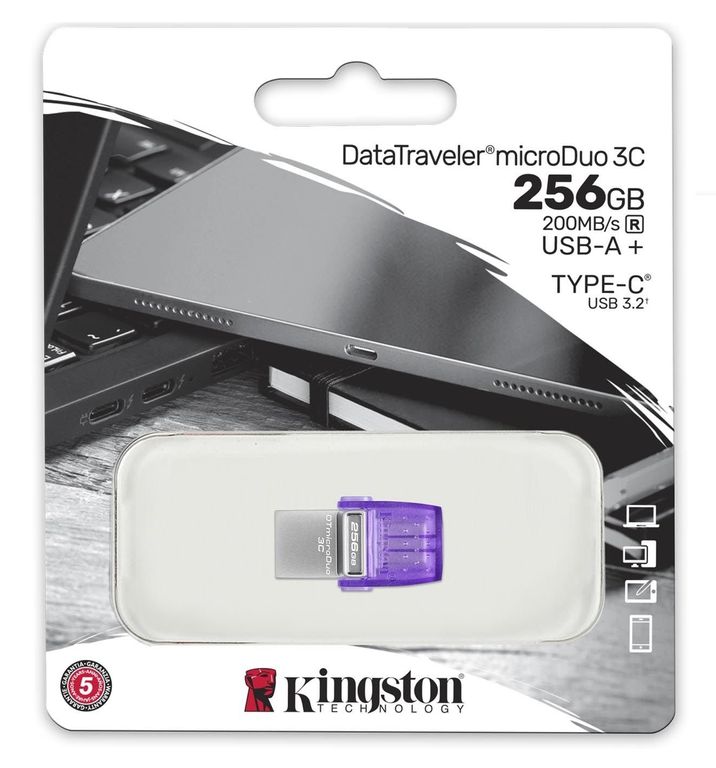 Memoria Dual USB + USB tipo C - MicroDuo 3c - 256GB