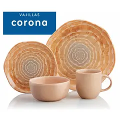 CORONA - Juego de Vajilla 16 Piezas -modelo OCEANO