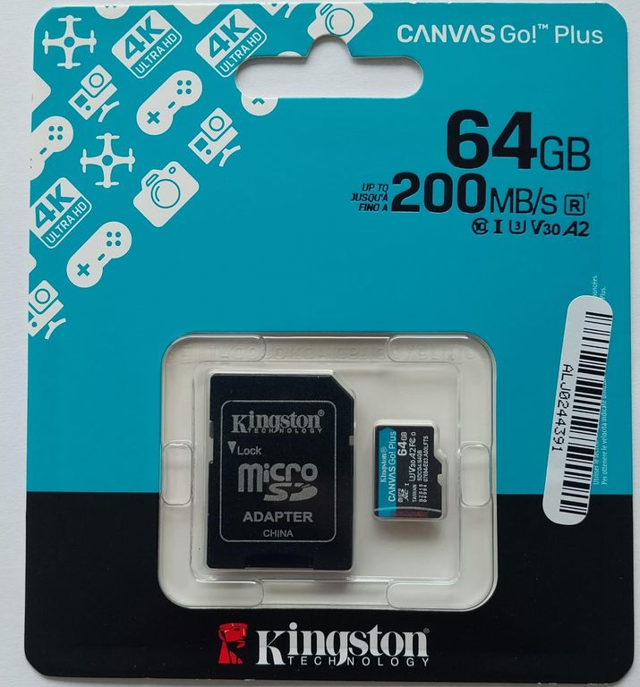 Memoria Micro SD 64 GB Canvas Go Plus U3 V30