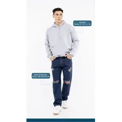 GENERICO - POLERA OVERSIZE URBANA CON CAPUCHA