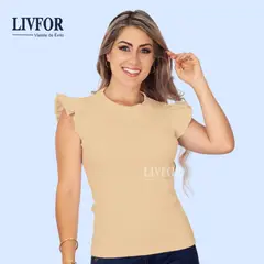 GENERICO - POLO MANGA PLIEGUES ANGELA BEIGE