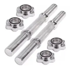 REAL FITNESS PERU - Mancuernas Cromadas Macizo Mango Plateado