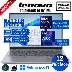 LENOVO - Laptop ThinkBook 14 G7 IML 14" WUXGA IPS, Core Ultra 5-125U, Ram 16GB, Ssd 512GB, Win 11 Pro