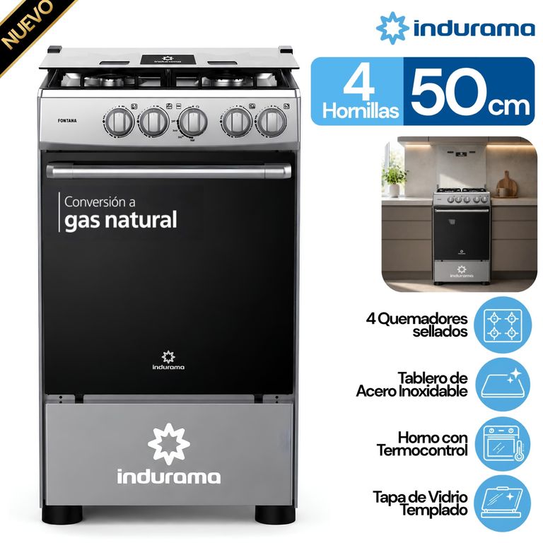 Cocina Indurama de 4 Hornillas Fontana