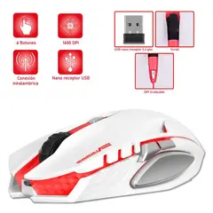 MICRONICS - MOUSE ALIEN INALAMBRICO BLANCO