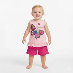 GENERICO - Conjunto Para Bebé Mariposa Melón de Algodón Pima