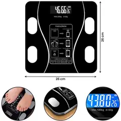 GENERICO - Balanza Smart Digital Bluetooth Negro