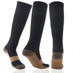 GENERICO - Medias Compresión Cobre Antivarices 20-30 Hasta La Rodilla Unisex