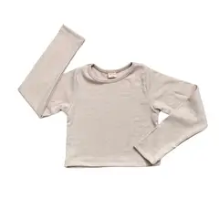 RED CARROT - Top manga larga beige