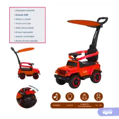 GENERICO - Bugui Guiador Police Desmontable 3 en 1 Usb Musical – Rojo