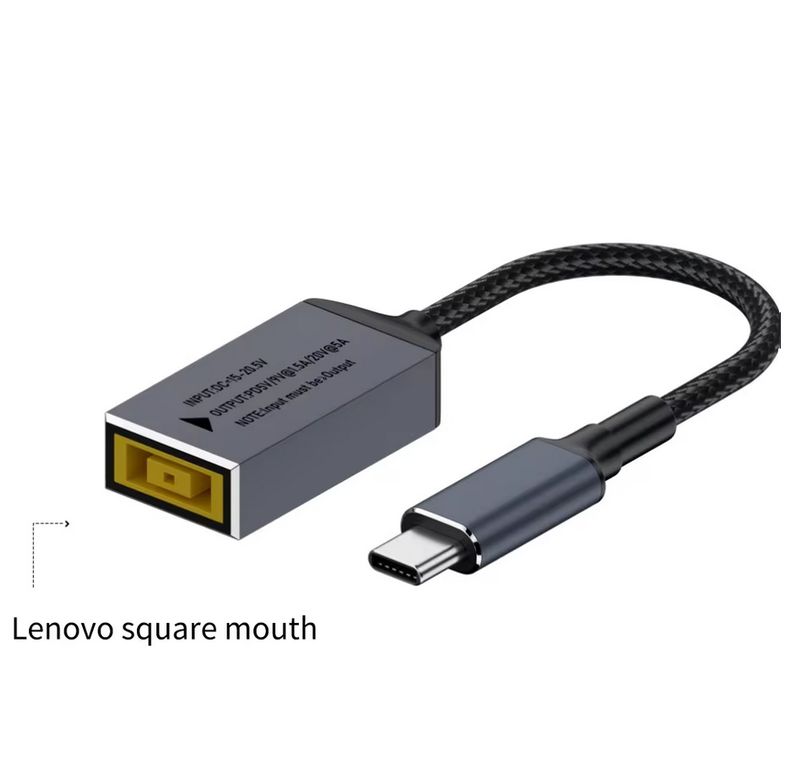 Adaptador Para Cargador Lenovo a Tipo C - Punta USB Hasta 100W