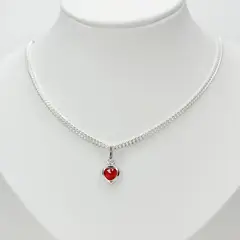 JOYERIA D'PILMER - CADENA CON MINI DIJE DE CORAZON COLOR ROJO