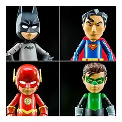 DC COMICS - Pack Hybrid Metal Justice League Mini Superman Flash Batman