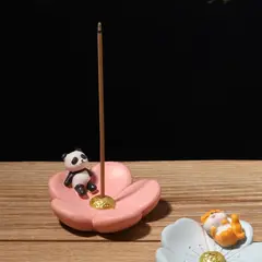 GENERICO - Panda Blossom Porta Incienso de Resina Kawaii Aromaterapia