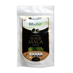 BIBOLLI - Harina de Maca Negra Gelatinizada de 150 Gramos.