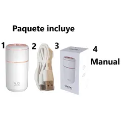 GENERICO - Humidificador Difusor Geller Blanco con luces Led - 350ml