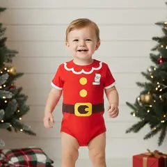 GENERICO - Body Navideño Papa Noel de Algodón Pima