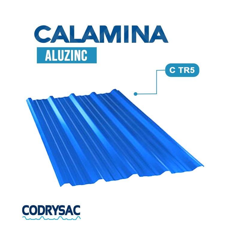 Techo Aluzinc 1.05 x 3.60m x 0.30mm Azul