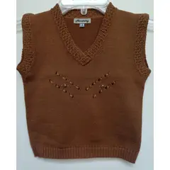 GENERICO - Pullover Chaleco Niña Marrón Mandalay Knits