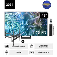 SAMSUNG - Televisor QLED Tizen OS Smart Tv 43 4K QN43Q65DAGXPE + Rack Giratorio