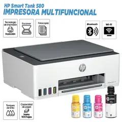 HP - Impresora Smart Tank 580 Multifuncional Con Wifi Bluetooth