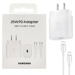 SAMSUNG - Cargador 25W con Cable para Galaxy S21 FE Blanco