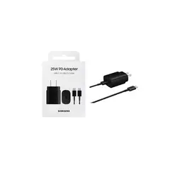 SAMSUNG - Cargador USB C de 25W con Cable para Galaxy A54 Negro