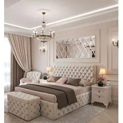 GENERICO - Cama Box Tarima + Cabecera Duque Beige Queen