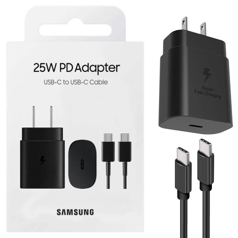 Cargador 25W con Cable para Galaxy A15 Negro
