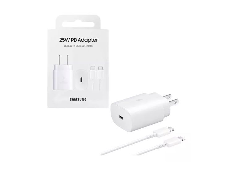 Cargador USB C de 25W Completo para Galaxy A34 Blanco