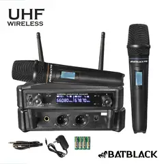 BATBLACK - MICROFONO INALAMBRICO UHF DOBLE CDISPLAY BT-M43PRO