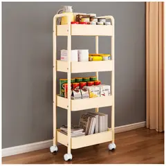 SASHIJA - Carrito Organizador 4 Niveles con Ruedas para Baño Cocina CR JY8