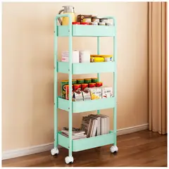 SASHIJA - Carrito Organizador 4 Niveles con Ruedas para Baño Cocina VD JY8