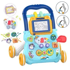 HUANGER - Caminador Musical Elefante Azul Pizarra Mágica HE0810